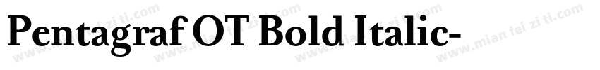 Pentagraf OT Bold Italic字体转换
